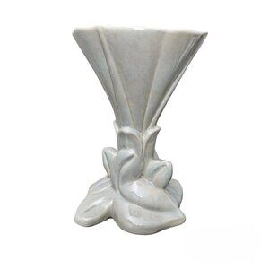 GONDER USA Trumpet Vintage Mid Century Gray Art Deco Style Vase